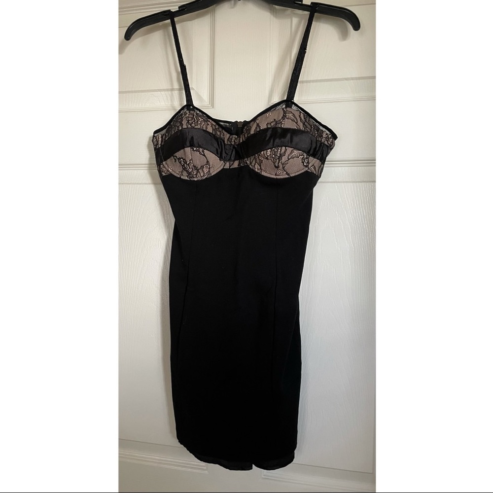 Black lace bust dress